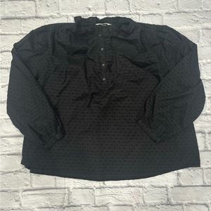 Black H&M Long Sleeve Textured Blouse